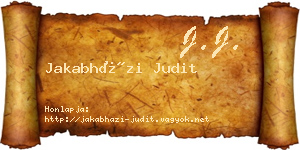 Jakabházi Judit névjegykártya